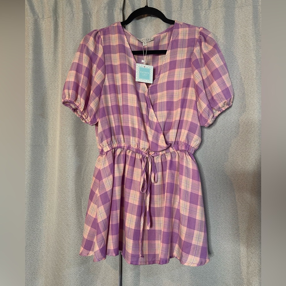 Hayden Purple and Pink Plaid Blouse